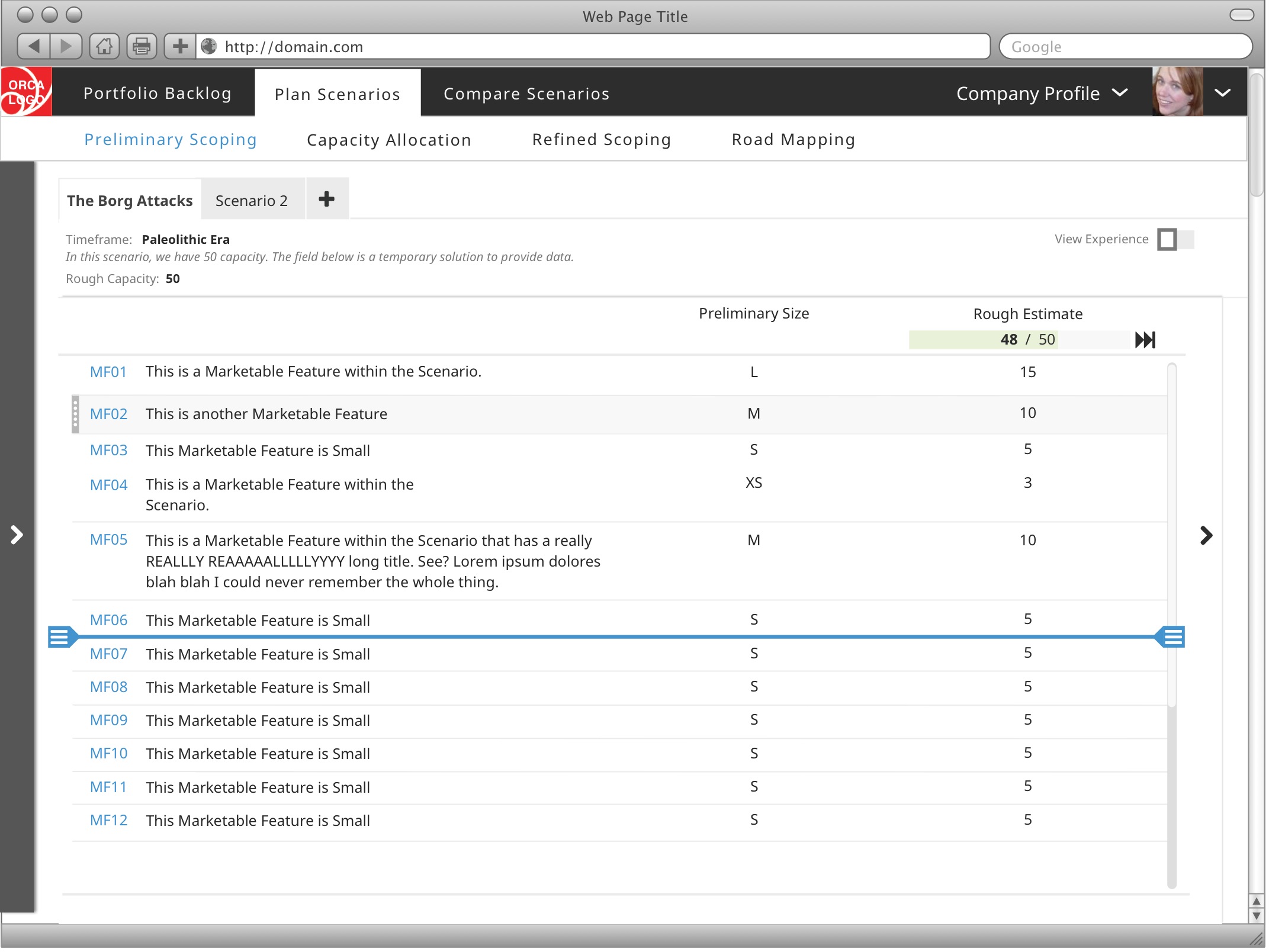 high fidelity mock of demand screen with expertise shown and drawer open