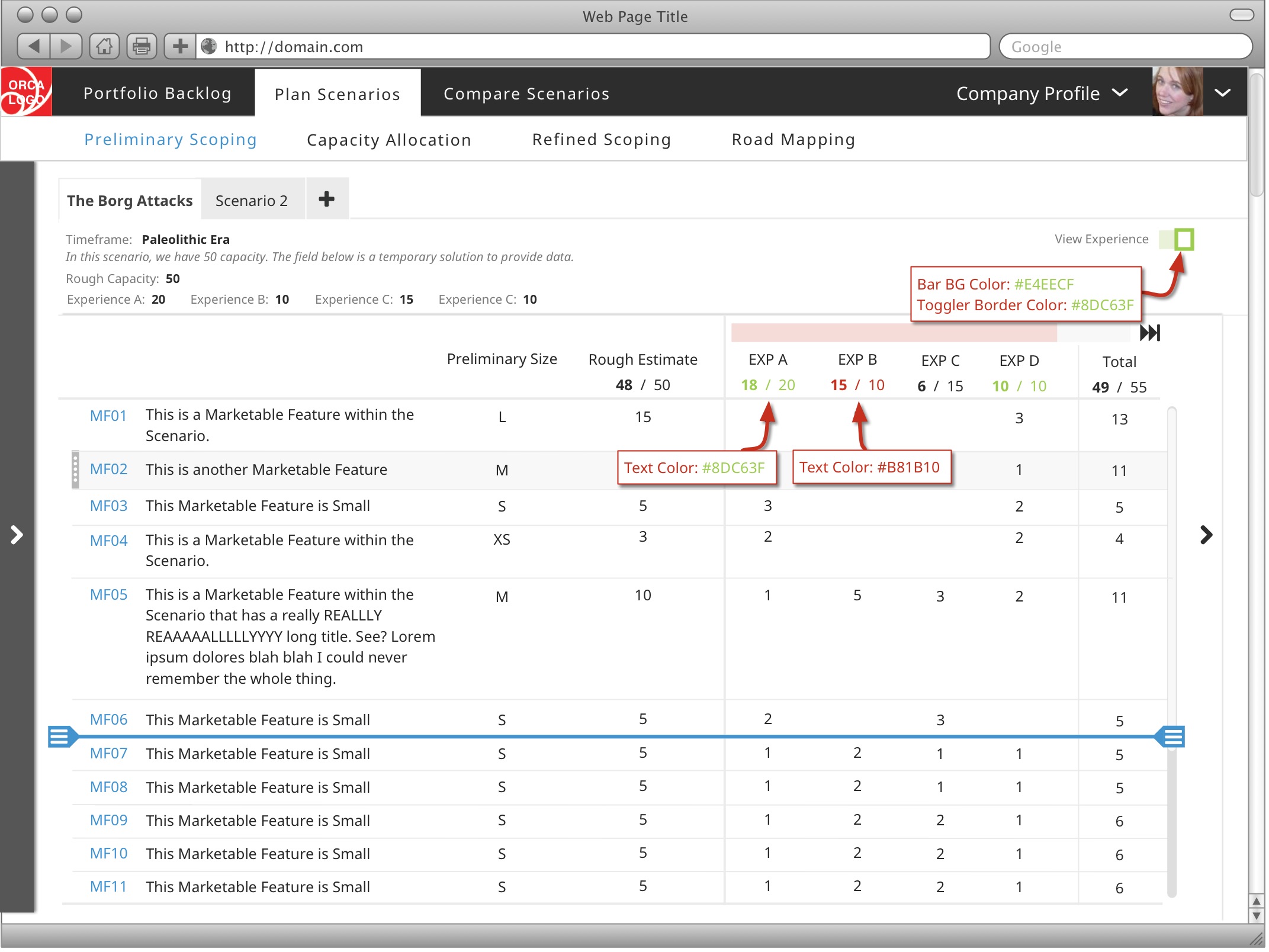 high fidelity mock of demand screen with expertise shown and drawer open